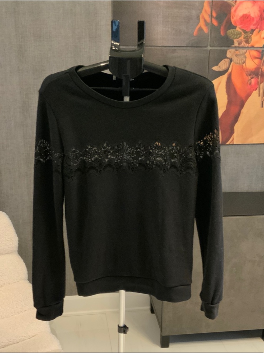 Sandro Black Crewneck Sweatshirt S